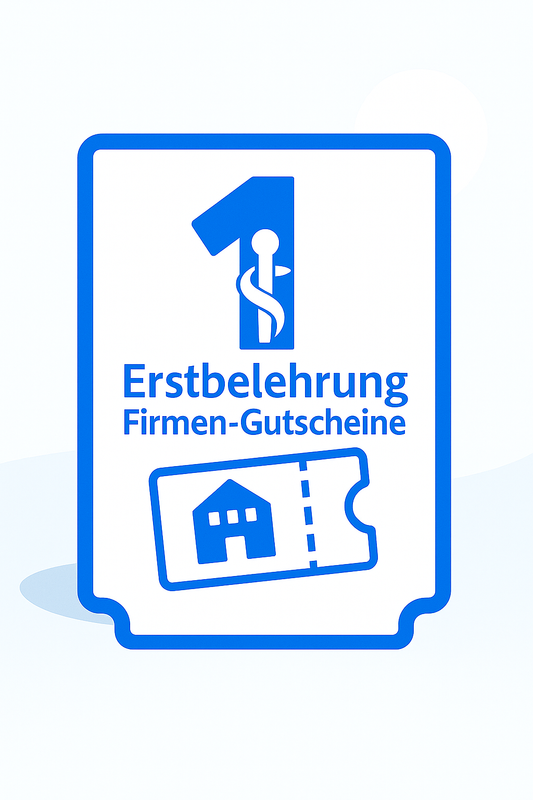 Firmen-Gutscheincodes: Erstbelehrung nach §§ 42, 43 IfSG